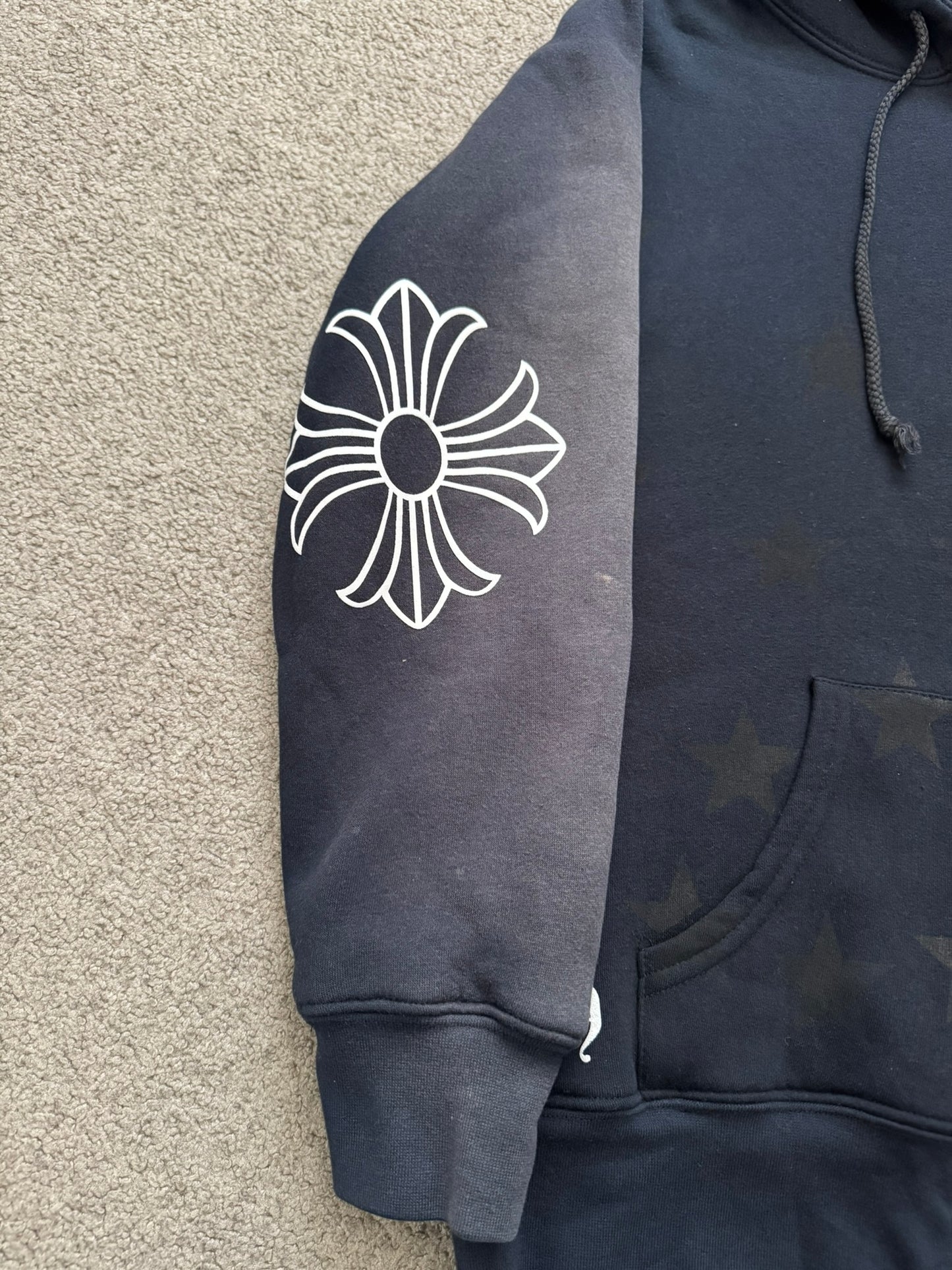 Vintage Chrome Hearts Thermal Scroll & Stars Dagger Zip Up Hoodie