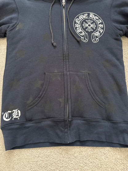 Vintage Chrome Hearts Thermal Scroll & Stars Dagger Zip Up Hoodie