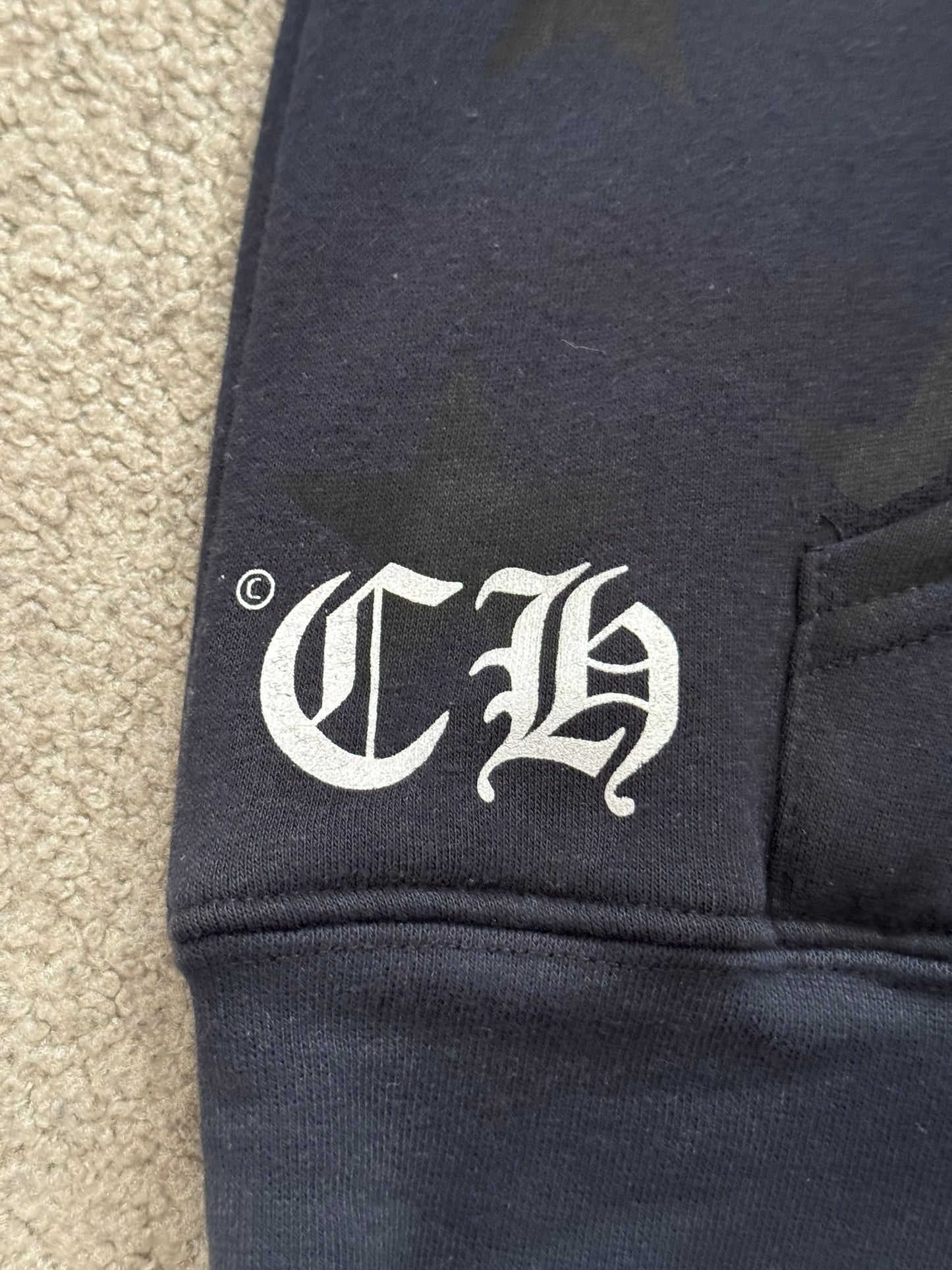 Vintage Chrome Hearts Thermal Scroll & Stars Dagger Zip Up Hoodie