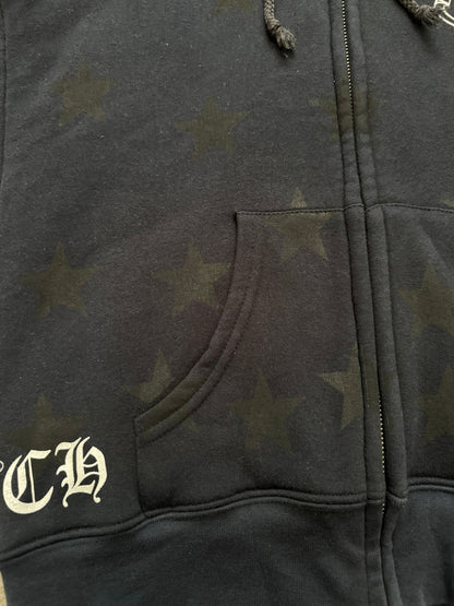 Vintage Chrome Hearts Thermal Scroll & Stars Dagger Zip Up Hoodie