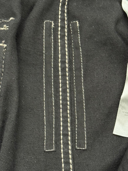 FW23 Rick Owens DRKSHDW Black Waxed Aircut Jogger Denim Jeans