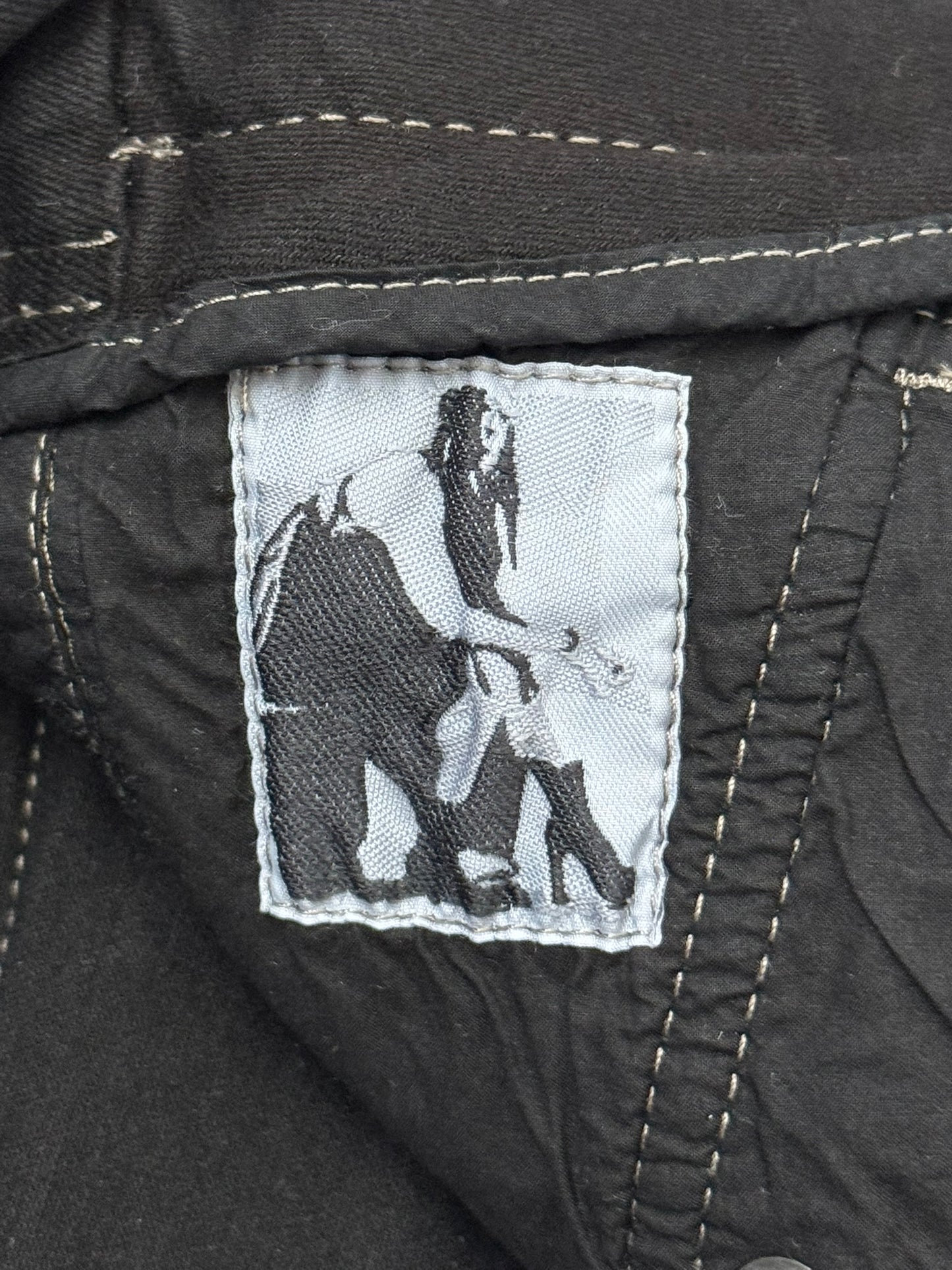 FW23 Rick Owens DRKSHDW Black Waxed Aircut Jogger Denim Jeans