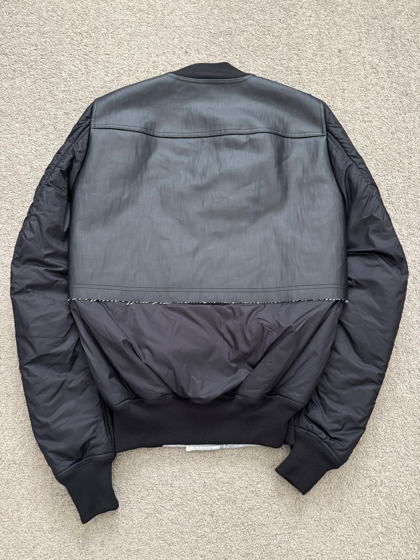 FW19 Rick Owens Mainline "Larry" Hybrid Gradient Bomber Jacket