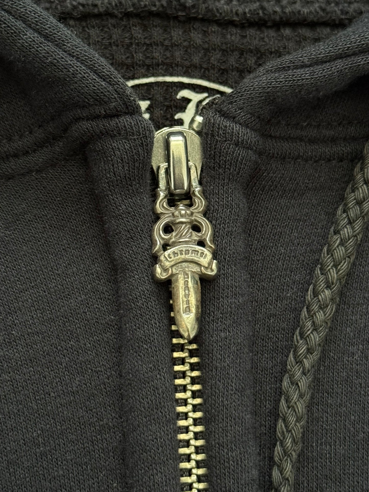 Vintage Chrome Hearts Thermal Scroll & Stars Dagger Zip Up Hoodie