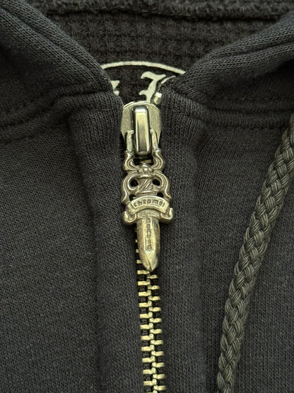 Vintage Chrome Hearts Thermal Scroll & Stars Dagger Zip Up Hoodie