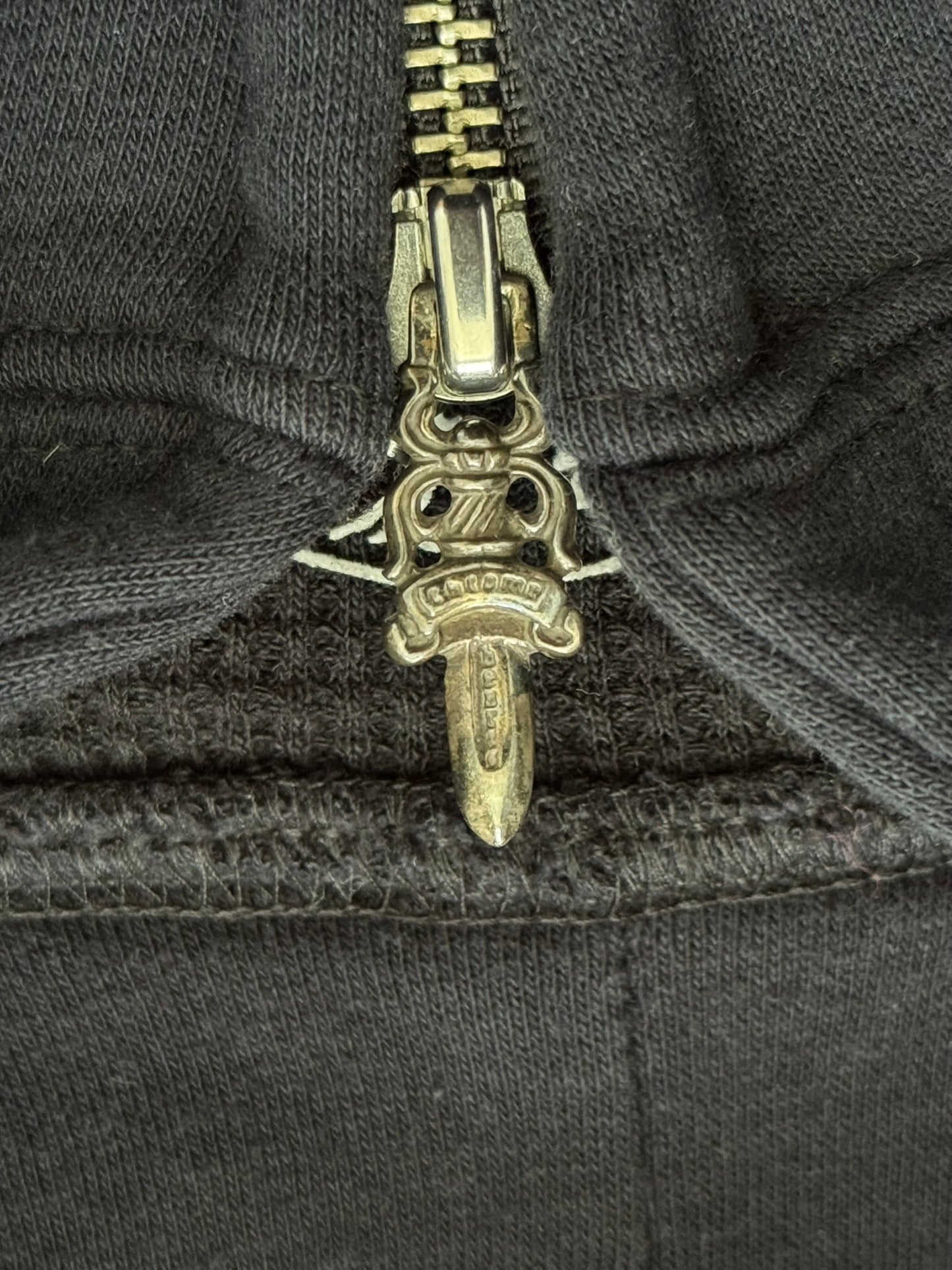 Vintage Chrome Hearts Thermal Scroll & Stars Dagger Zip Up Hoodie