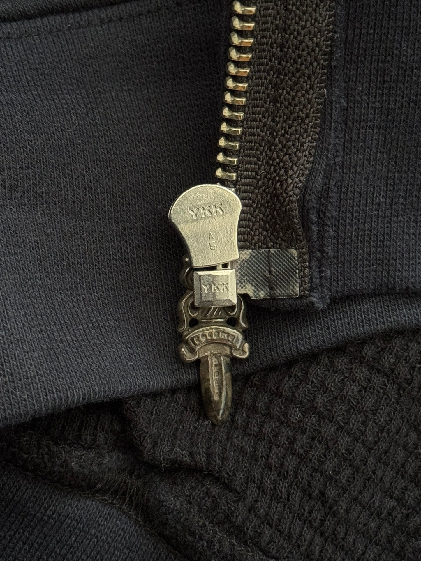 Vintage Chrome Hearts Thermal Scroll & Stars Dagger Zip Up Hoodie