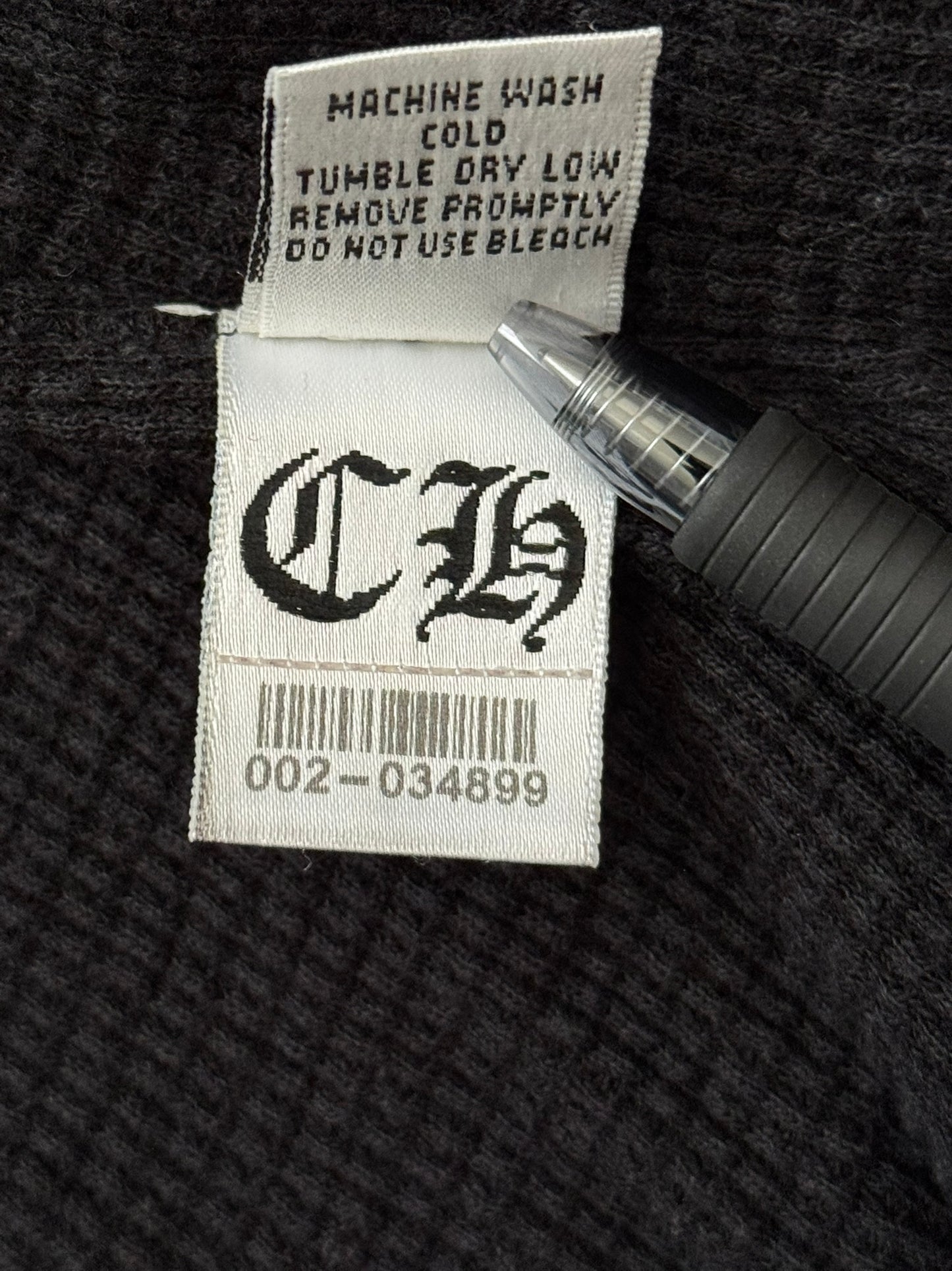 Vintage Chrome Hearts Thermal Scroll & Stars Dagger Zip Up Hoodie