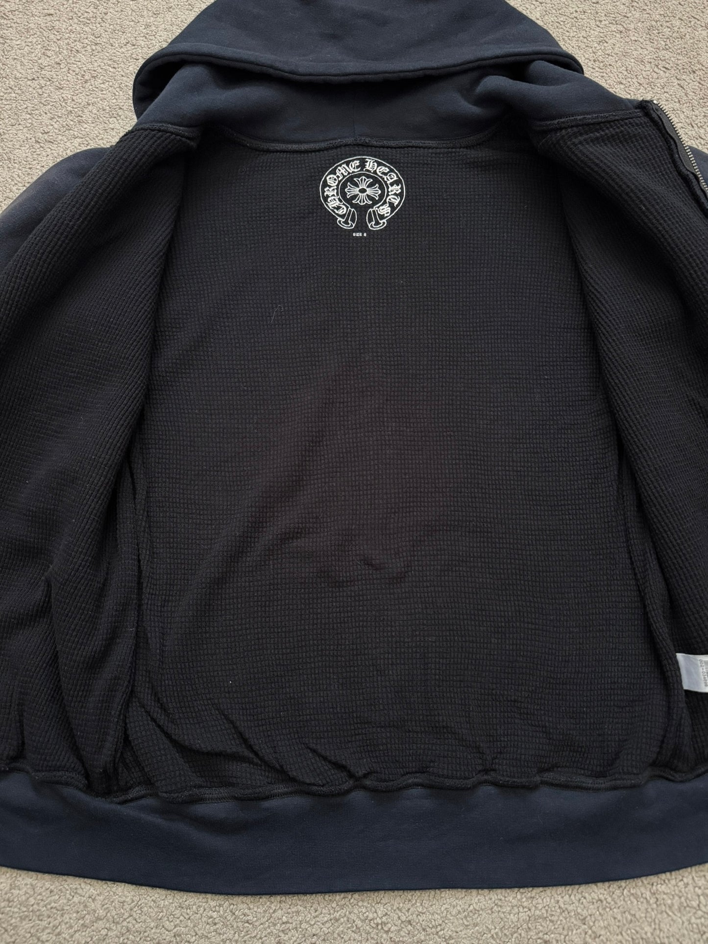 Vintage Chrome Hearts Thermal Scroll & Stars Dagger Zip Up Hoodie