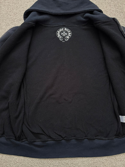 Vintage Chrome Hearts Thermal Scroll & Stars Dagger Zip Up Hoodie