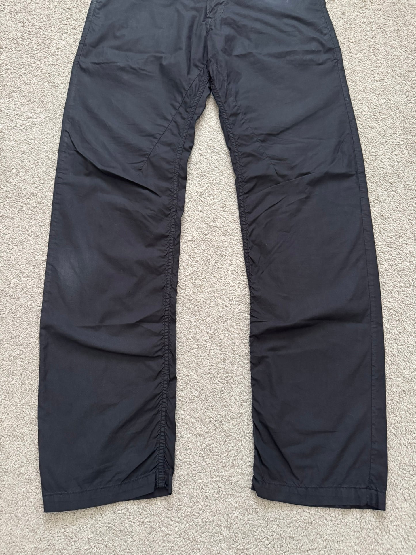 2000s Rick Owens DRKSHDW Black Lightweight Poplin Pants