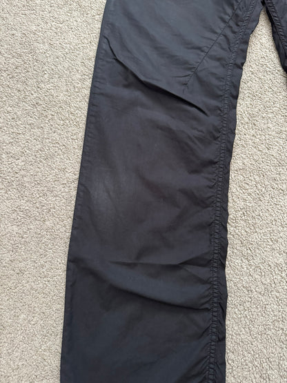2000s Rick Owens DRKSHDW Black Lightweight Poplin Pants
