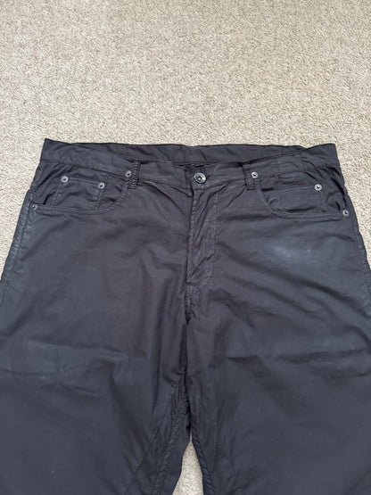 2000s Rick Owens DRKSHDW Black Lightweight Poplin Pants