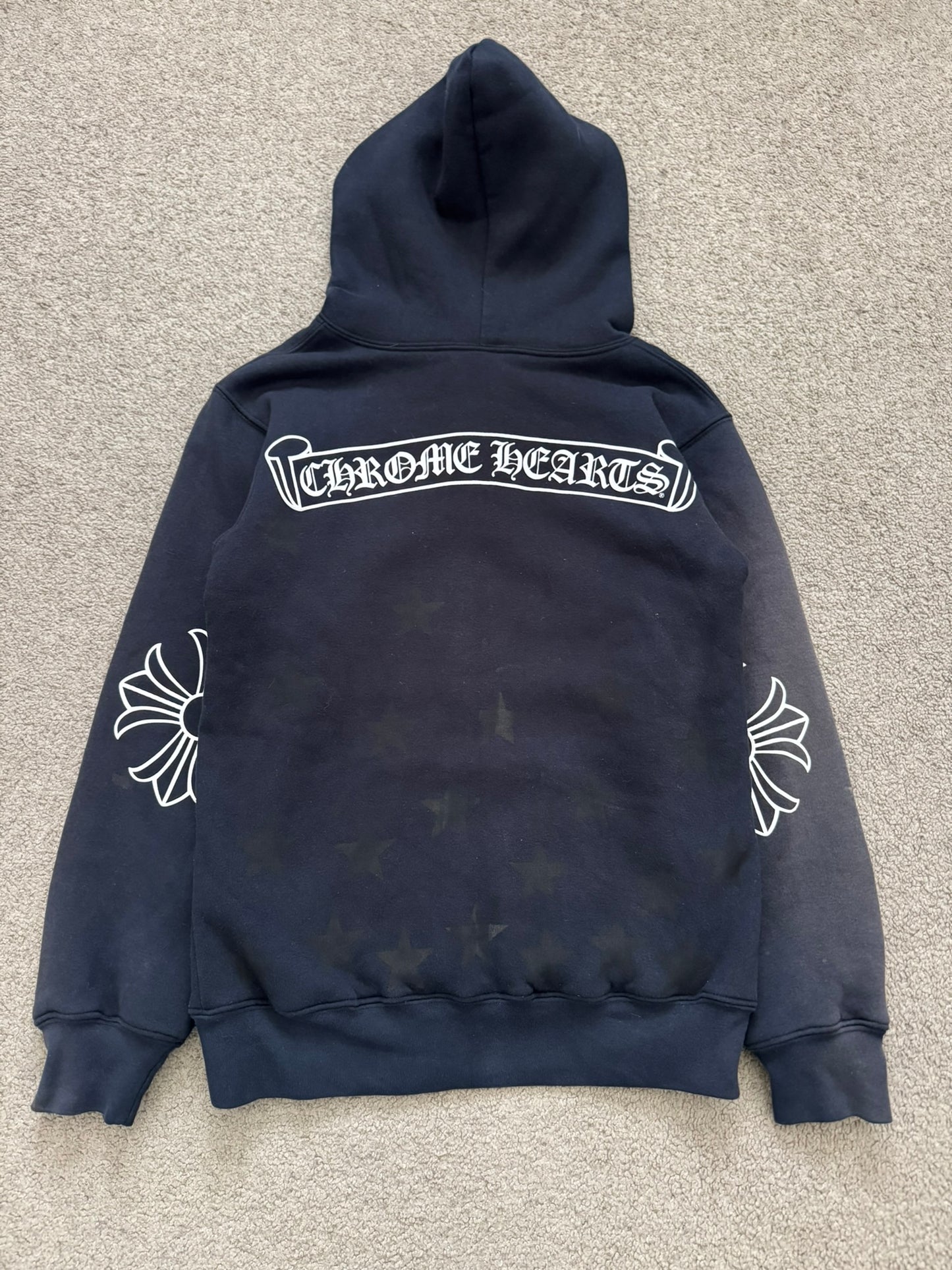 Vintage Chrome Hearts Thermal Scroll & Stars Dagger Zip Up Hoodie