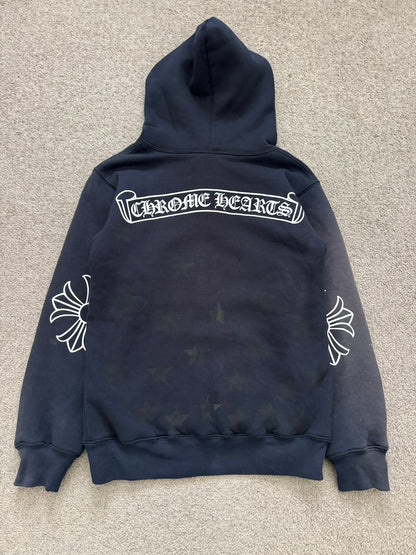 Vintage Chrome Hearts Thermal Scroll & Stars Dagger Zip Up Hoodie