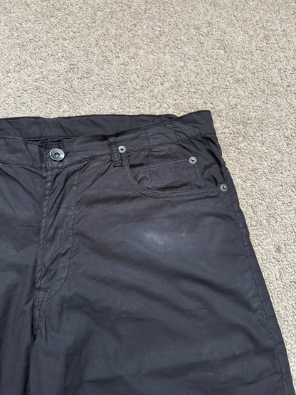 2000s Rick Owens DRKSHDW Black Lightweight Poplin Pants