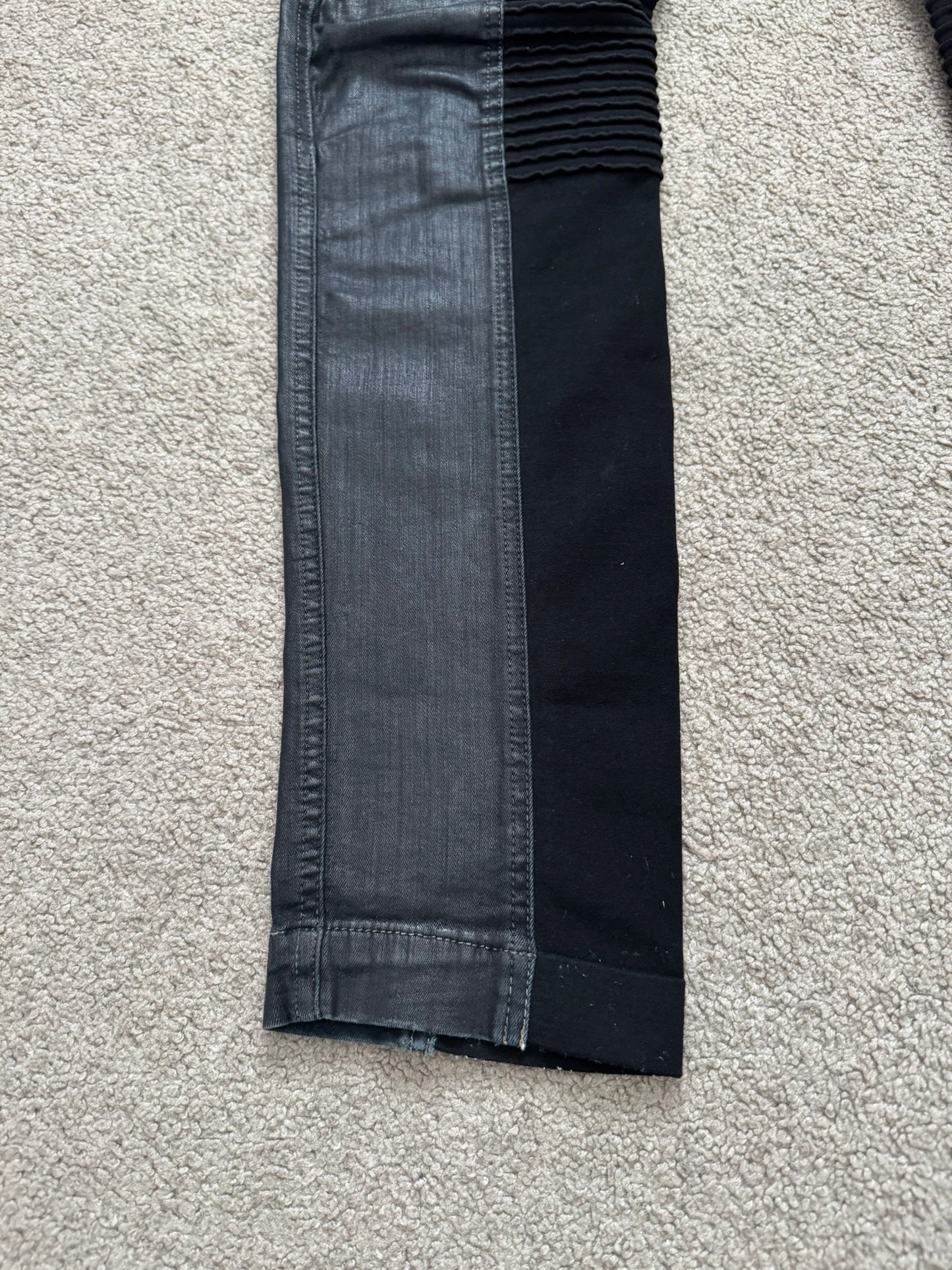 SS16 Rick Owens DRKSHDW Black Waxed Memphis Biker Denim Jeans