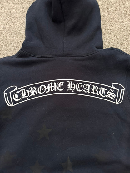 Vintage Chrome Hearts Thermal Scroll & Stars Dagger Zip Up Hoodie