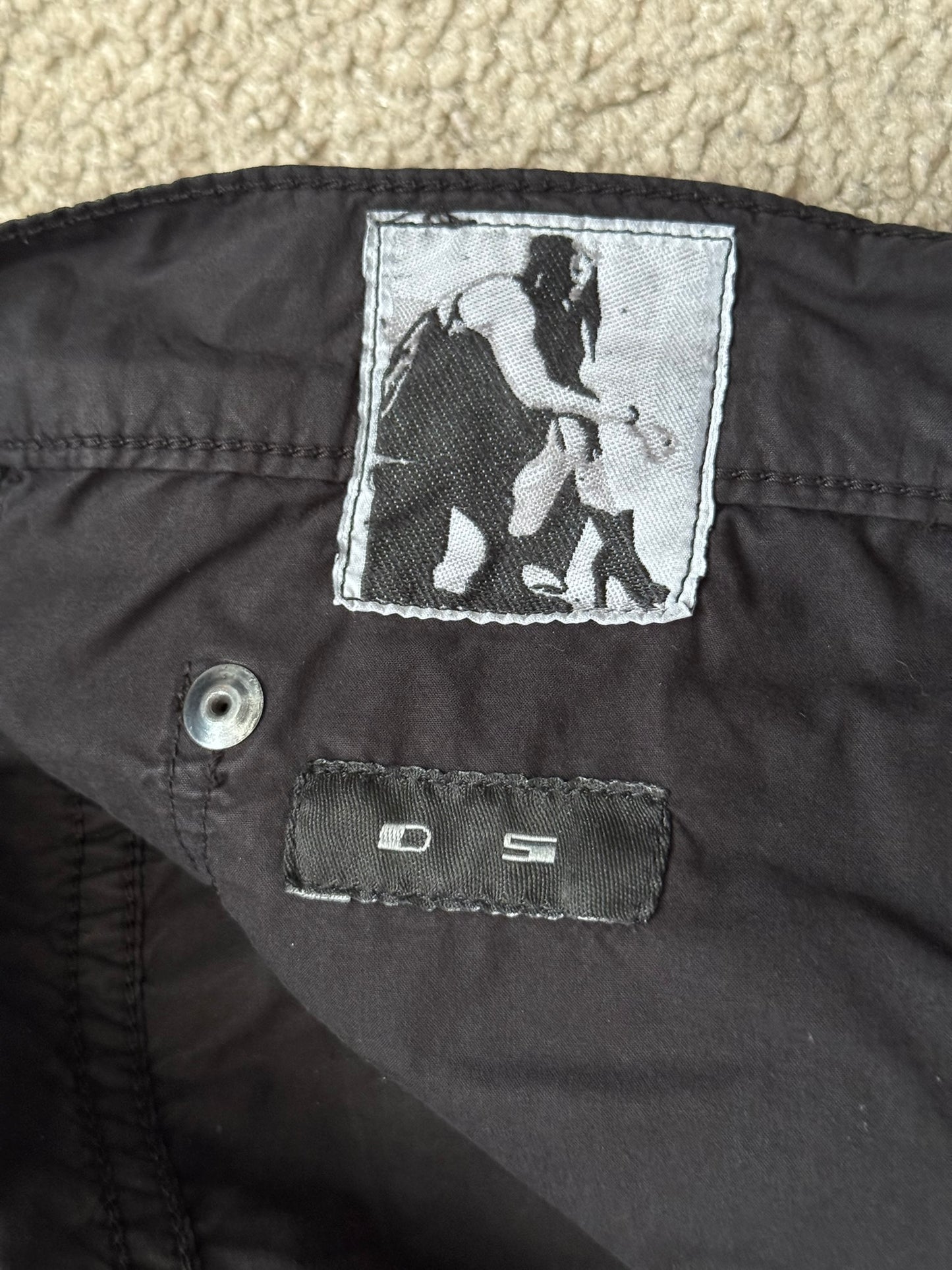 2000s Rick Owens DRKSHDW Black Lightweight Poplin Pants