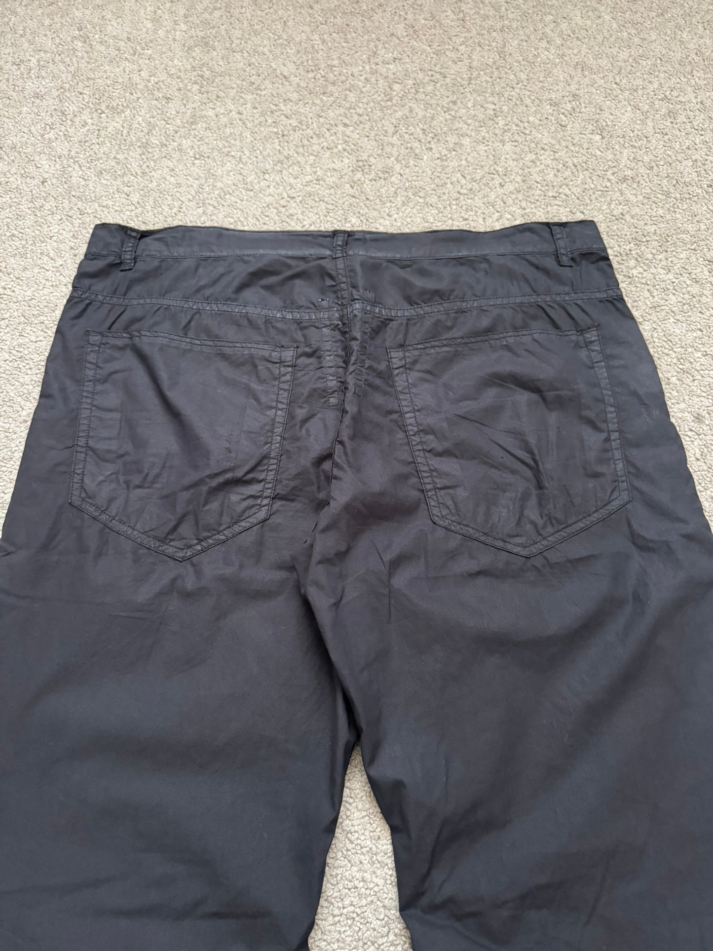 2000s Rick Owens DRKSHDW Black Lightweight Poplin Pants