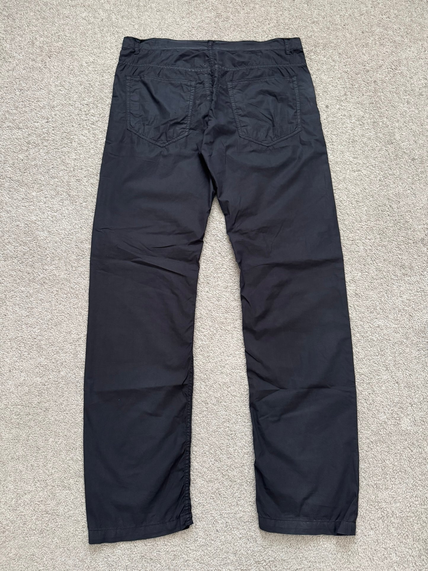 2000s Rick Owens DRKSHDW Black Lightweight Poplin Pants