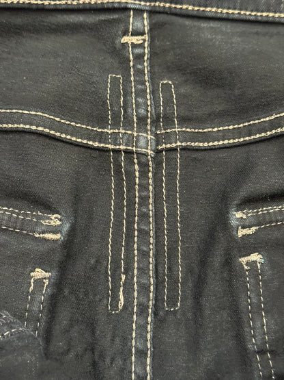 SS16 Rick Owens DRKSHDW Black Waxed Memphis Biker Denim Jeans