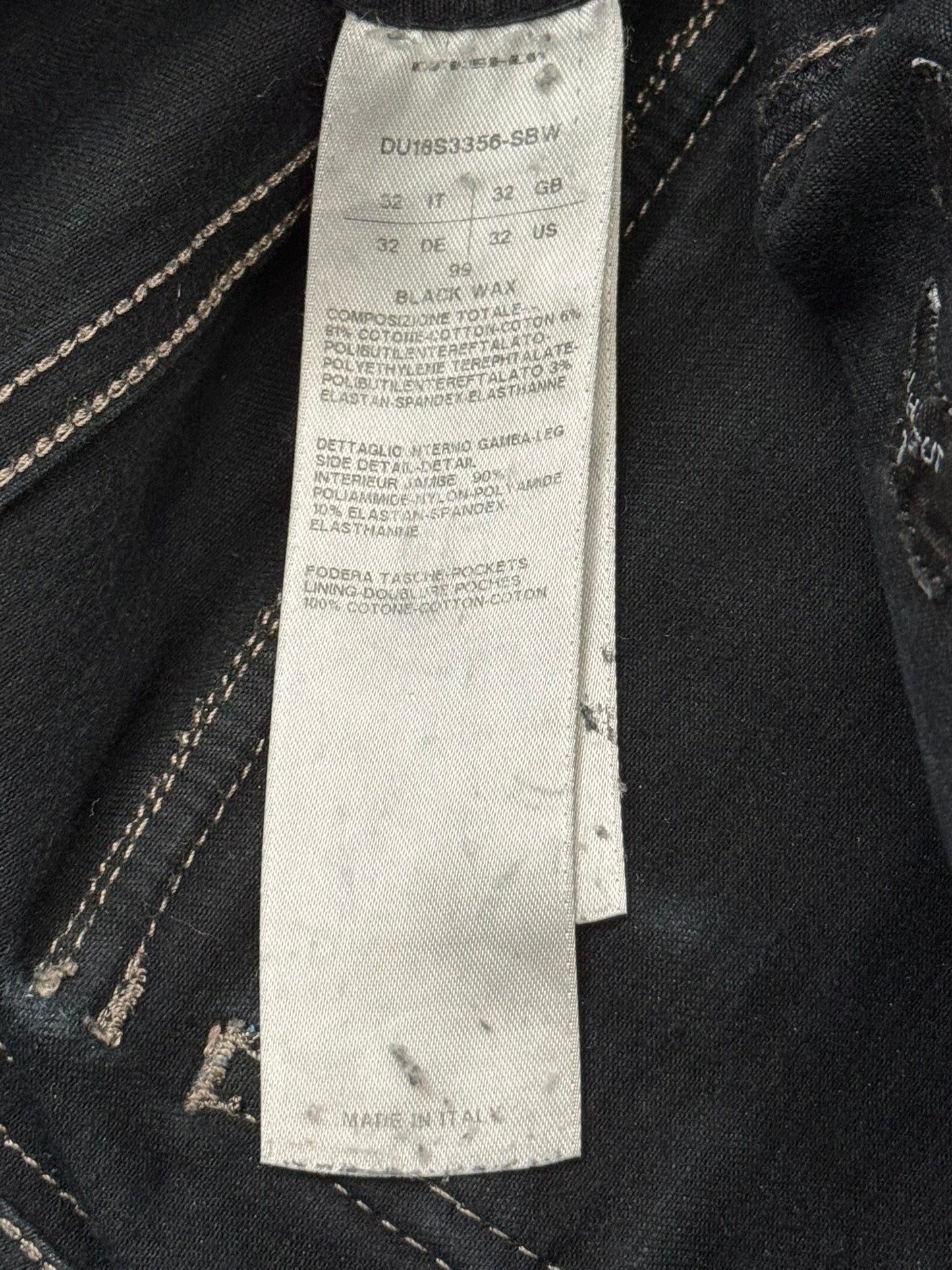 SS16 Rick Owens DRKSHDW Black Waxed Memphis Biker Denim Jeans