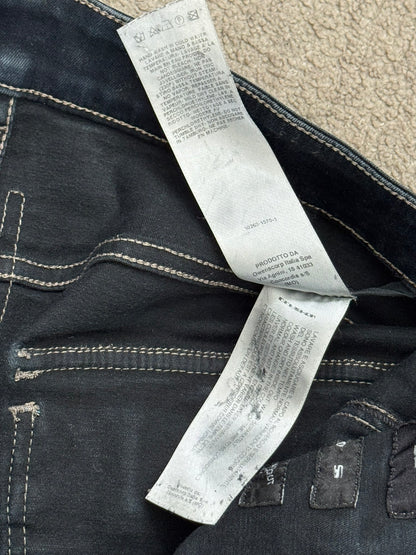 SS16 Rick Owens DRKSHDW Black Waxed Memphis Biker Denim Jeans