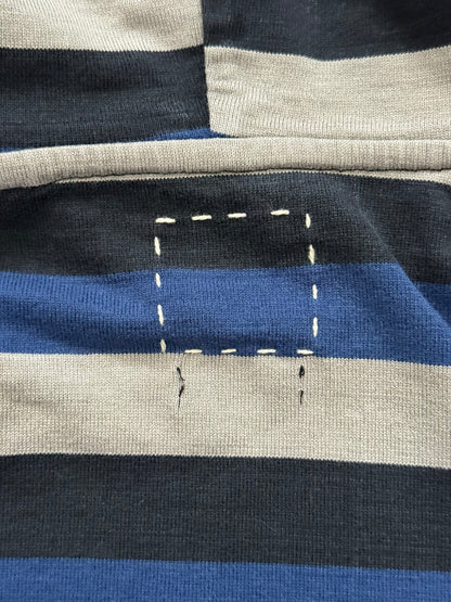 FW14 Visvim Blue/Black/White Striped Pullover Hoodie