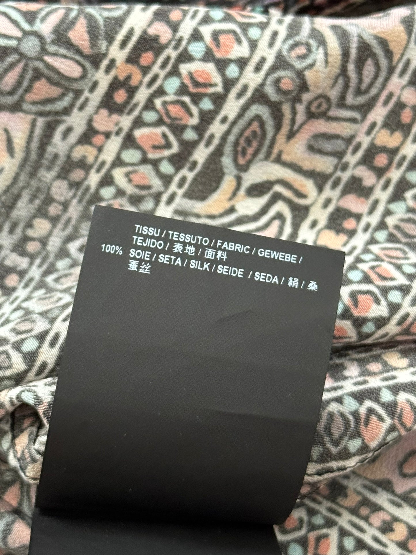 SS17 Saint Laurent Paris Mulberry Silk Psychedelic Print Shirt