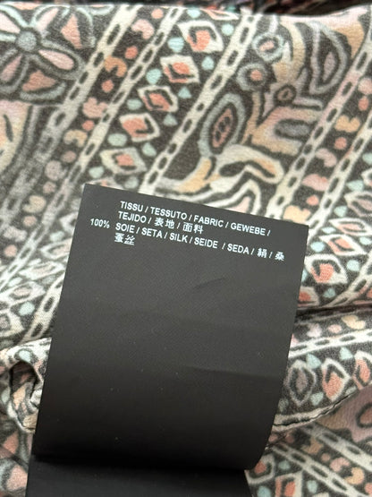 SS17 Saint Laurent Paris Mulberry Silk Psychedelic Print Shirt