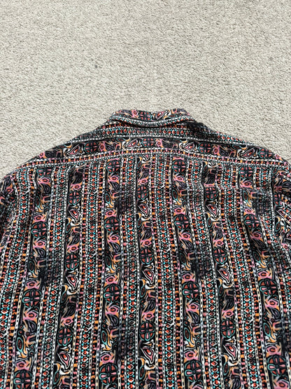 SS17 Saint Laurent Paris Mulberry Silk Psychedelic Print Shirt