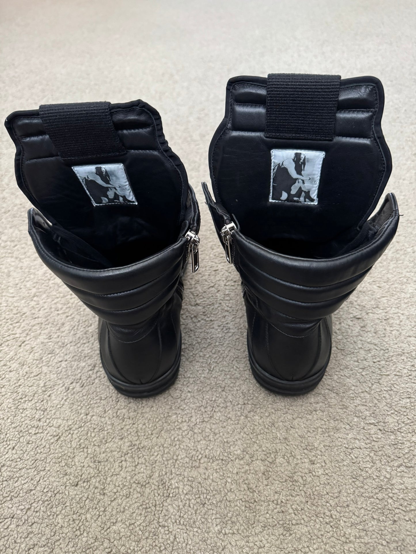 FW17 Rick Owens Triple Black Geobasket High Top Sneakers