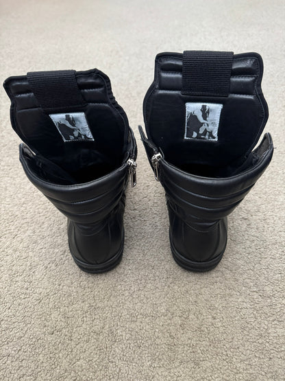FW17 Rick Owens Triple Black Geobasket High Top Sneakers
