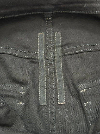 SS16 Rick Owens DRKSHDW Black Waxed Memphis Biker Denim Jeans