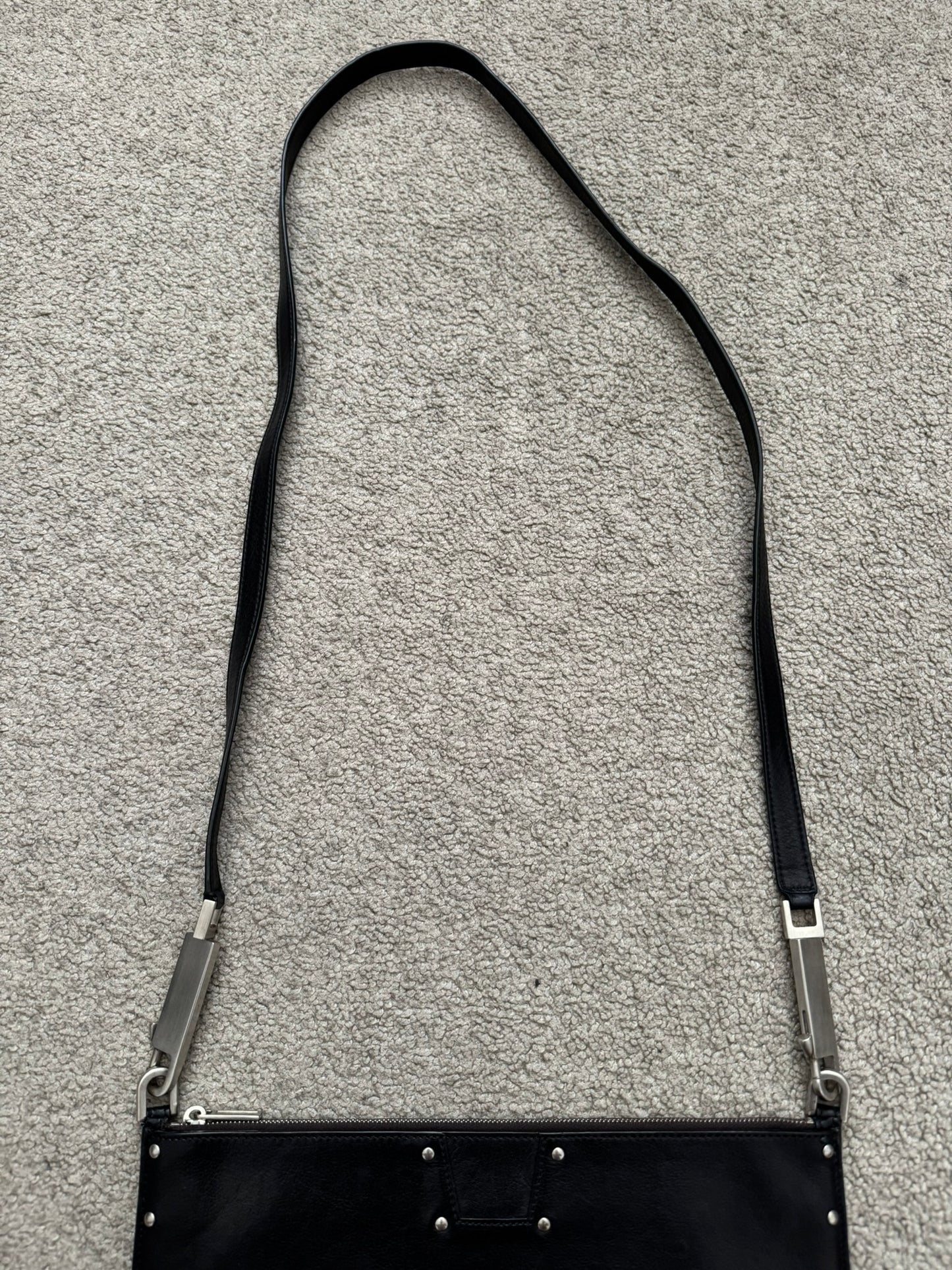 FW20 Rick Owens Mainline "Performa" Large Pouch Leather Bag