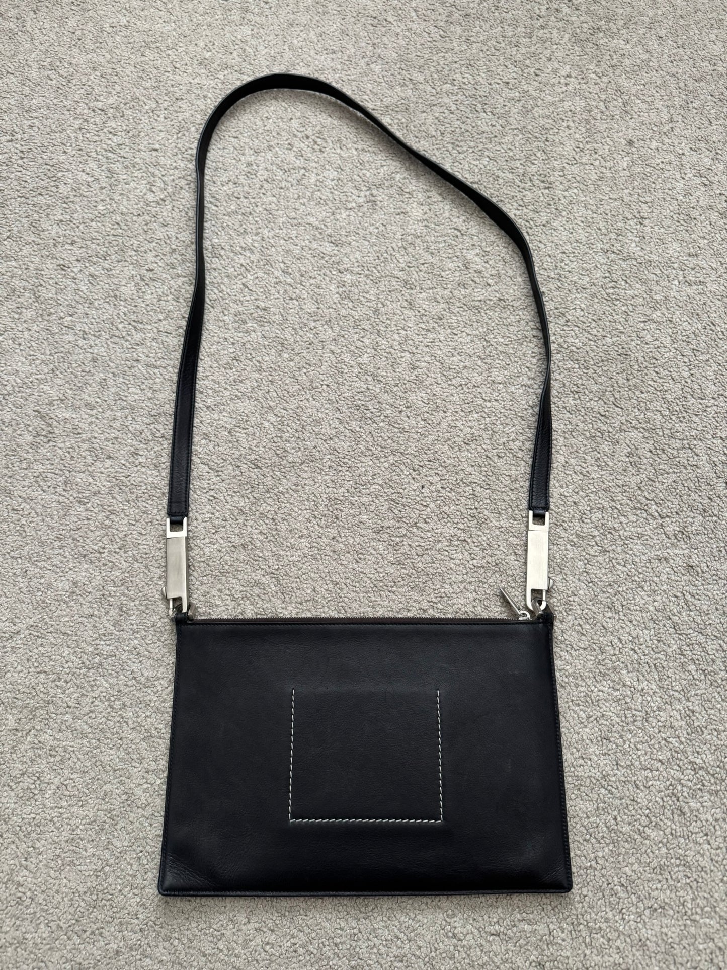 FW20 Rick Owens Mainline "Performa" Large Pouch Leather Bag