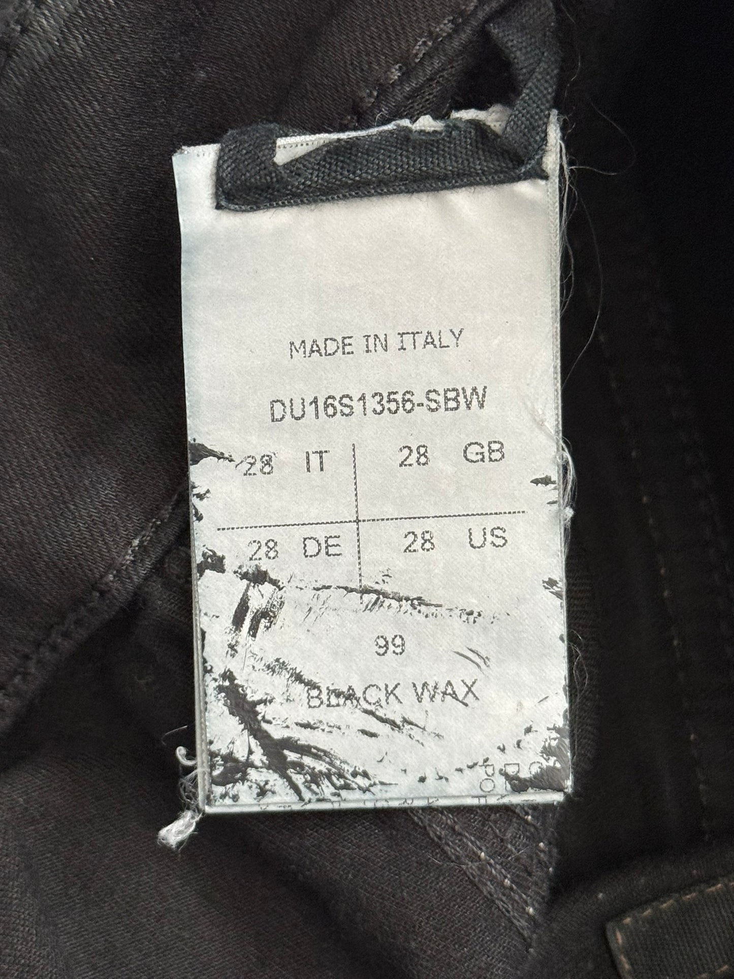 SS16 Rick Owens DRKSHDW Black Waxed Memphis Biker Denim Jeans