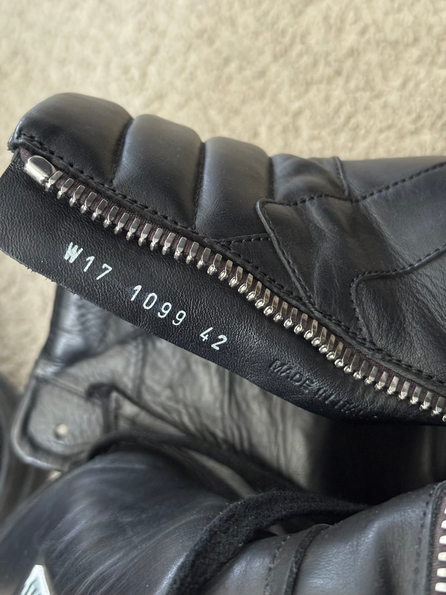 FW17 Rick Owens Triple Black Geobasket High Top Sneakers