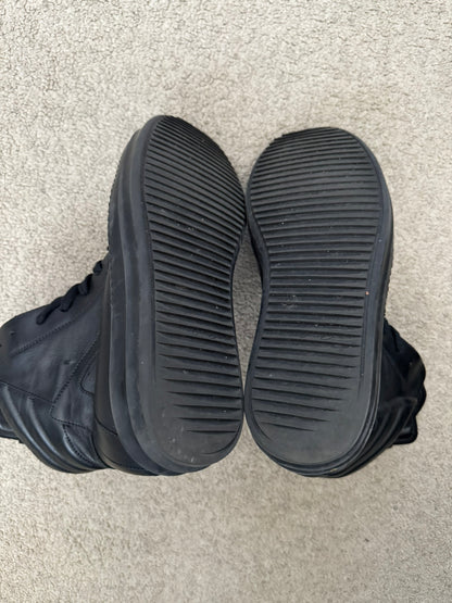 FW17 Rick Owens Triple Black Geobasket High Top Sneakers