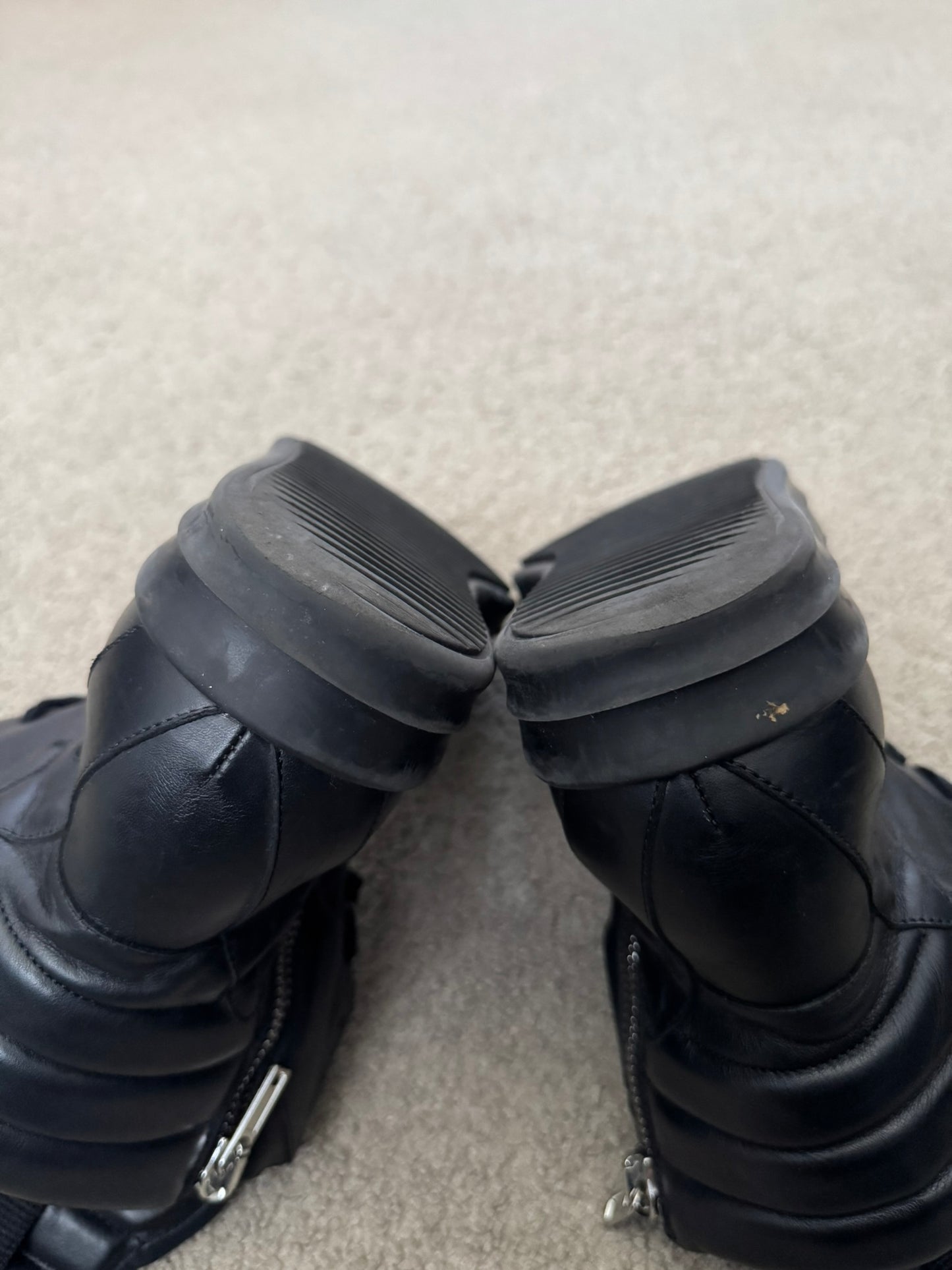 FW17 Rick Owens Triple Black Geobasket High Top Sneakers
