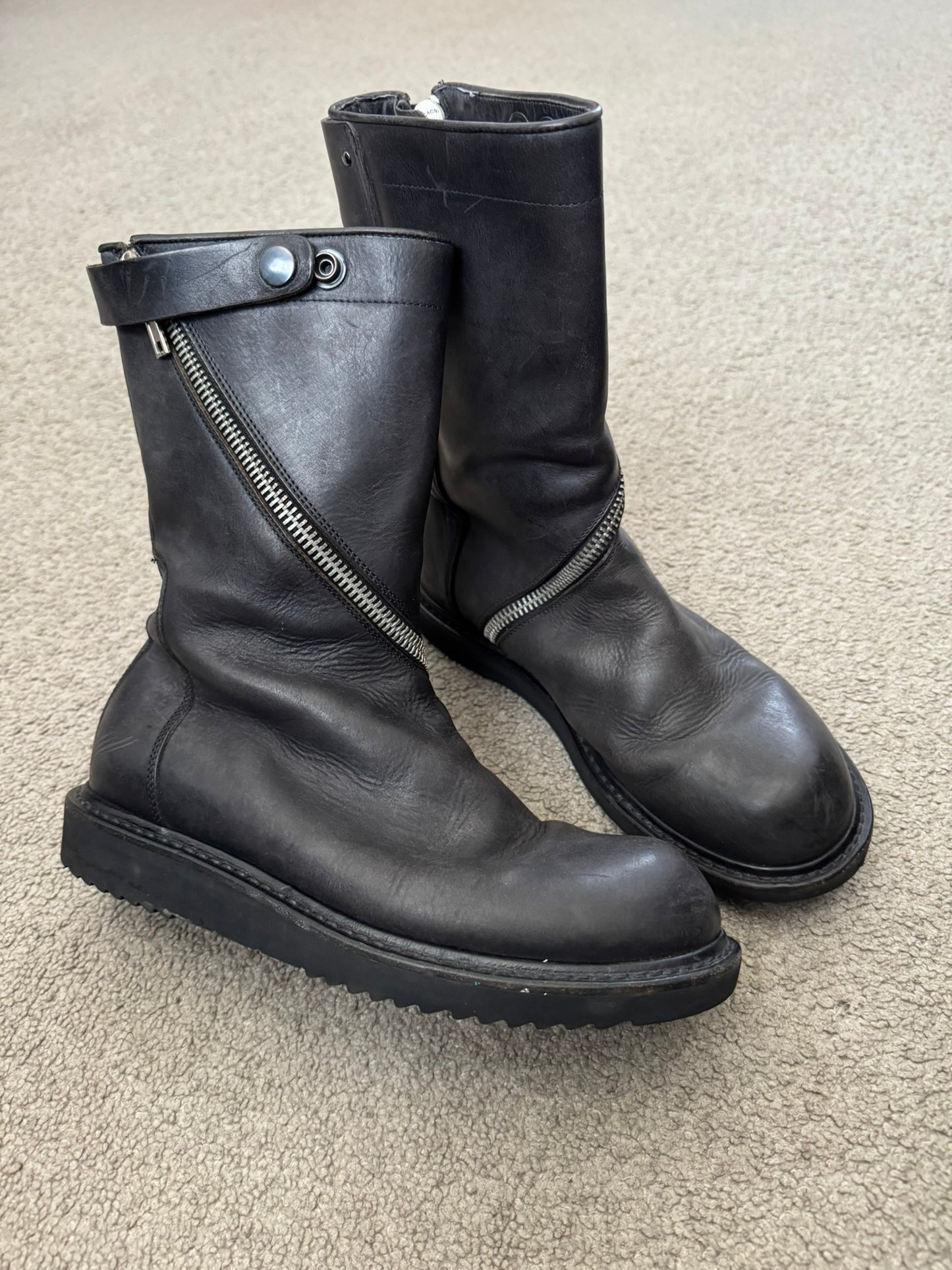 FW11 Rick Owens "Limo" Spiral Zip Creeper Boots