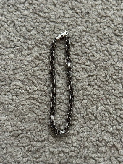 Chrome Hearts 7 Inch Paper Chain .925 Sterling Silver Bracelet