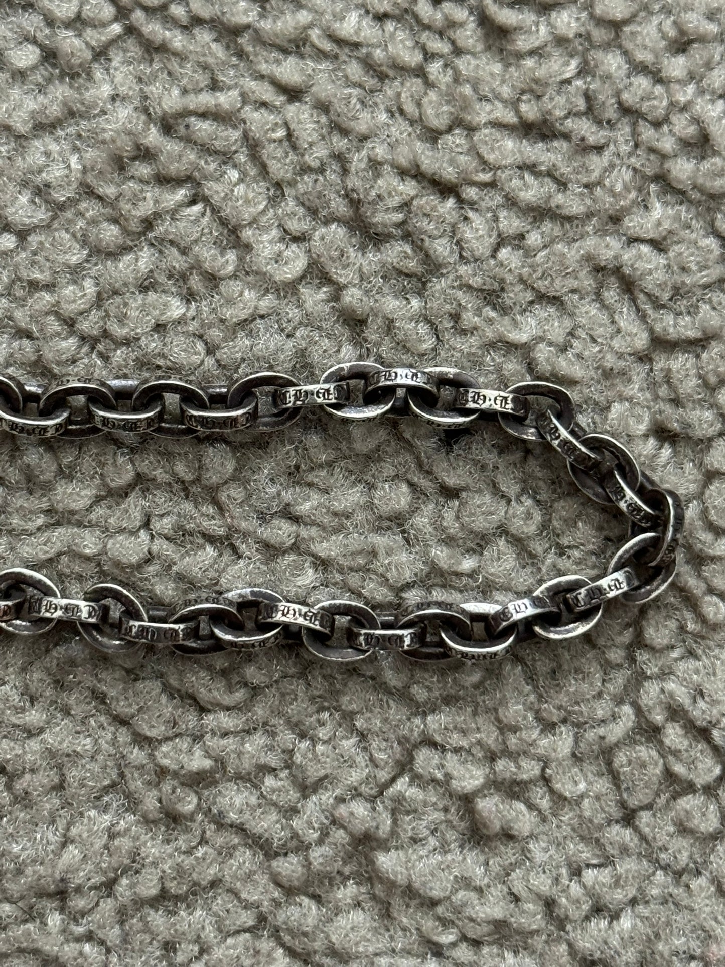 Chrome Hearts 7 Inch Paper Chain .925 Sterling Silver Bracelet