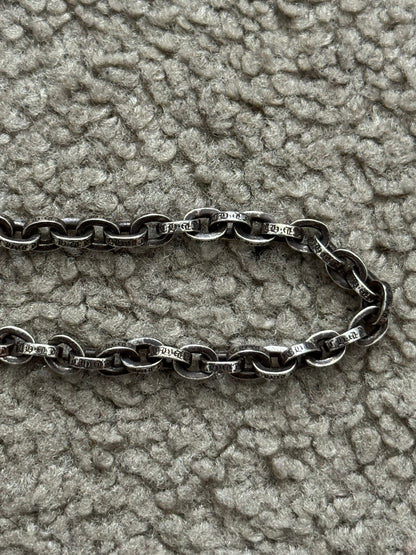 Chrome Hearts 7 Inch Paper Chain .925 Sterling Silver Bracelet