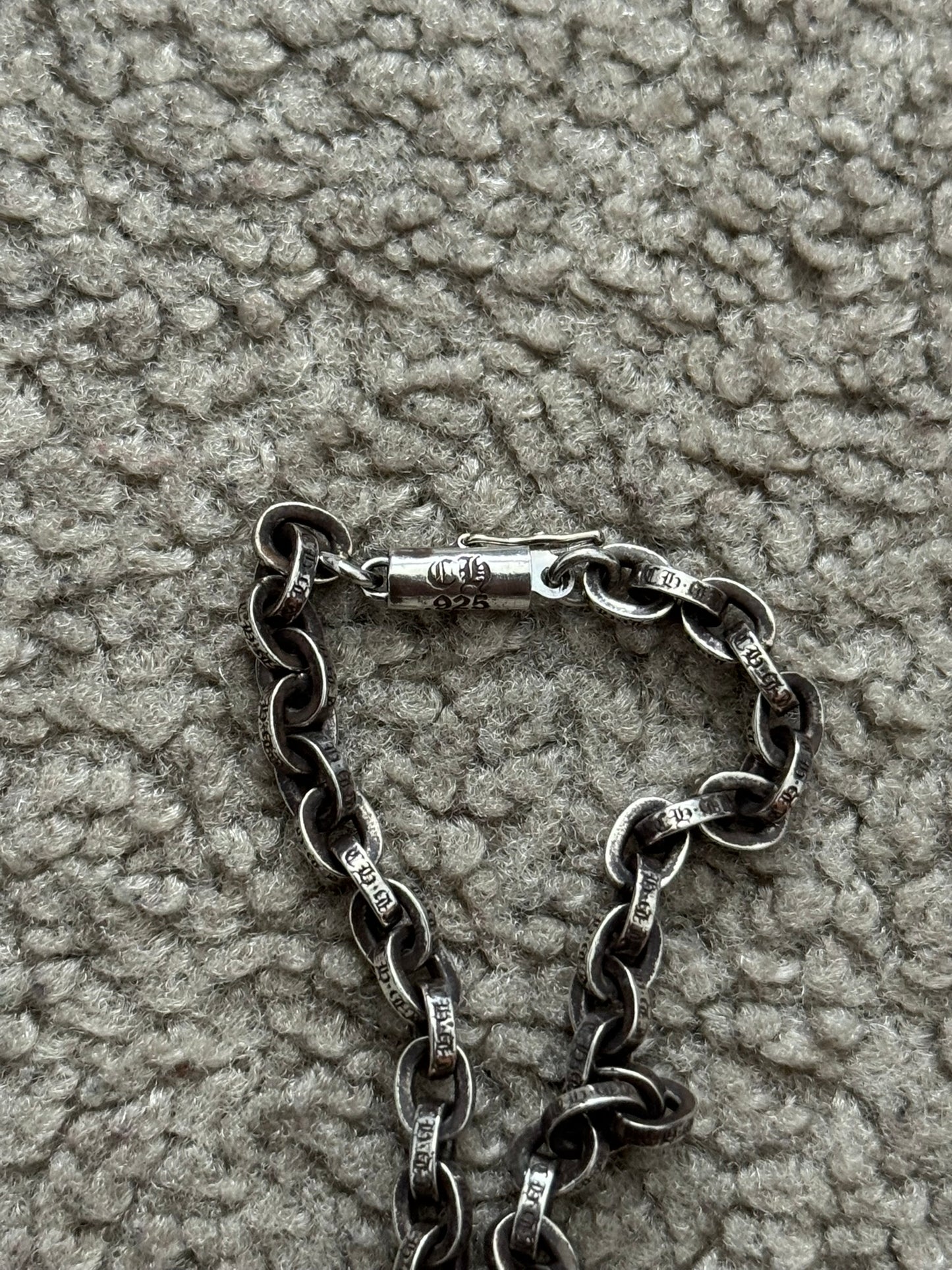 Chrome Hearts 7 Inch Paper Chain .925 Sterling Silver Bracelet