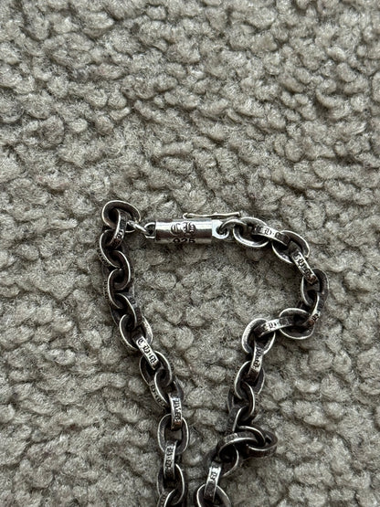 Chrome Hearts 7 Inch Paper Chain .925 Sterling Silver Bracelet