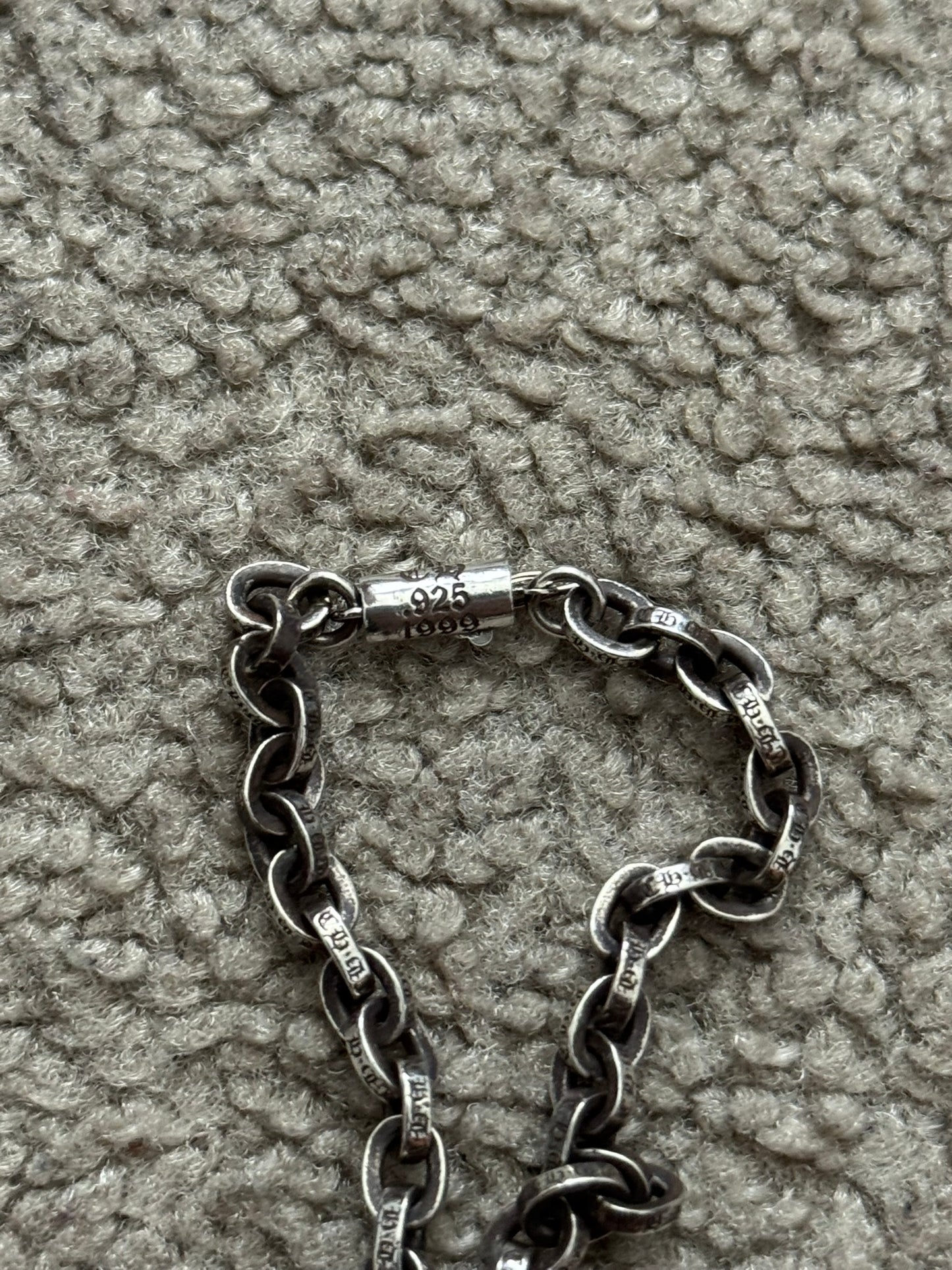 Chrome Hearts 7 Inch Paper Chain .925 Sterling Silver Bracelet