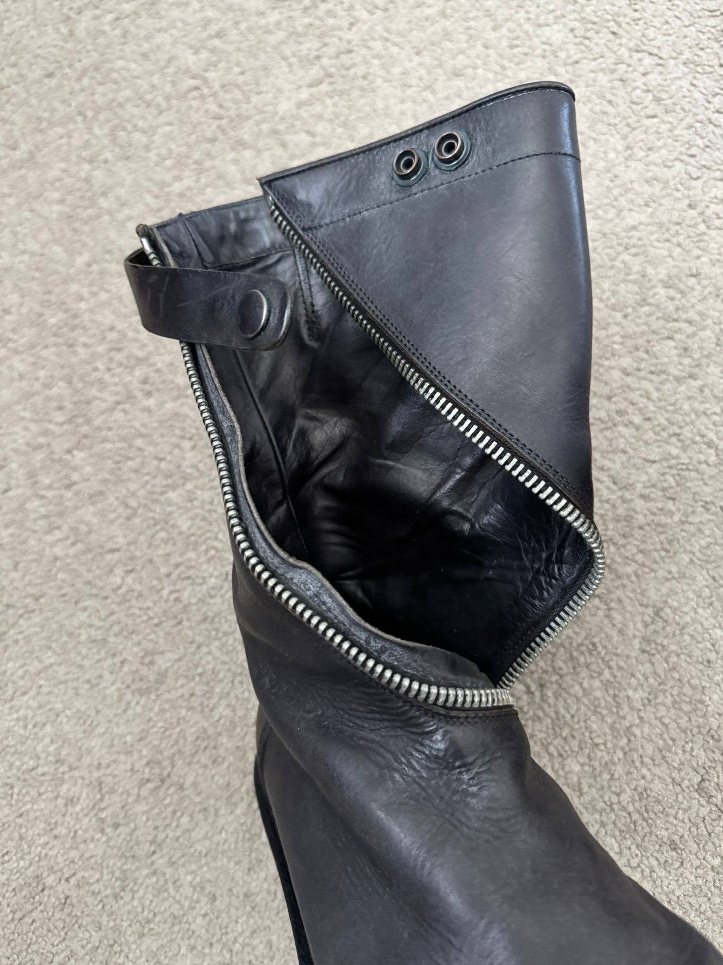 FW11 Rick Owens "Limo" Spiral Zip Creeper Boots