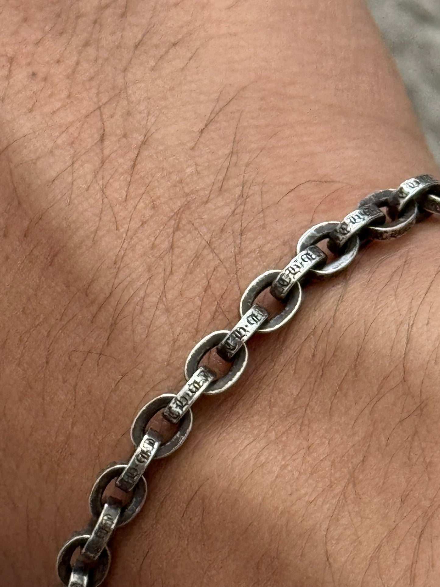 Chrome Hearts 7 Inch Paper Chain .925 Sterling Silver Bracelet